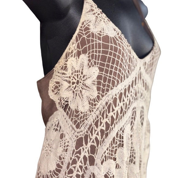 Judith March crochet overlay dress delicate lace design adjustable straps medium - Picture 3 of 11